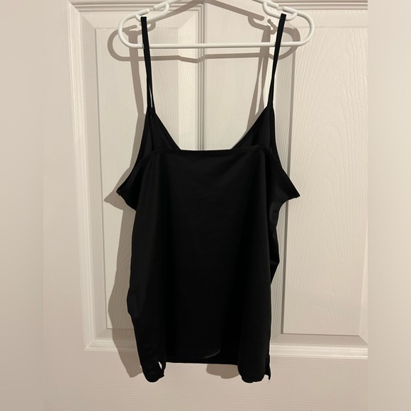 Black basic tank top in satin material - Picture 2 of 2